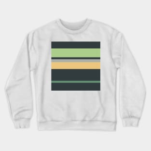 A supreme transfusion of Greyish, Charcoal, Slate Green, Pale Olive Green and Sand stripes. Crewneck Sweatshirt